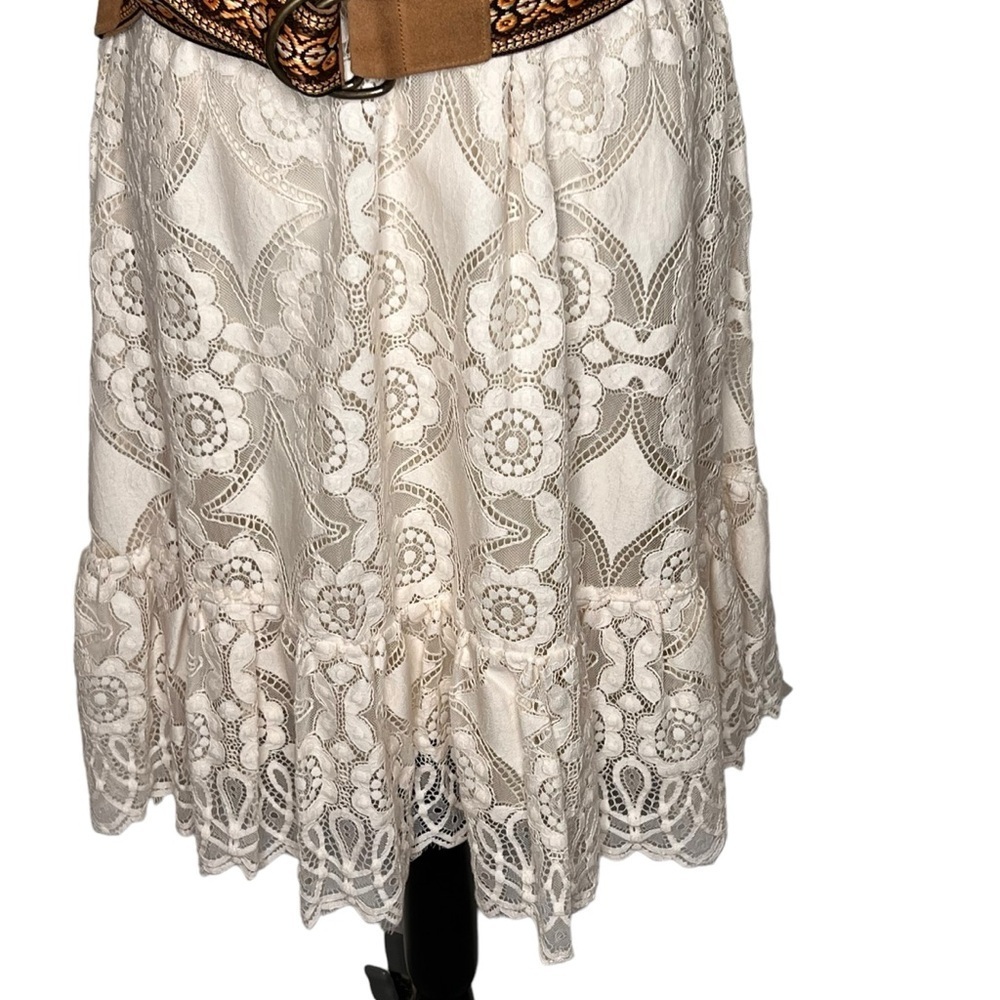 Anthropologie Floreat Ivory Manon Lace Sleeveless Overlay Dress Dress Size 4 - Picture 8 of 15